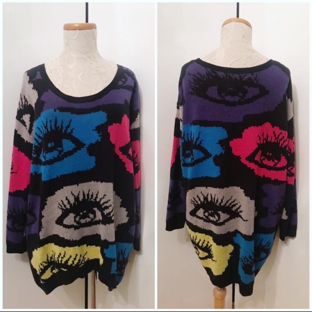 Nasty Gal Eye See You Oversized Sweater Med